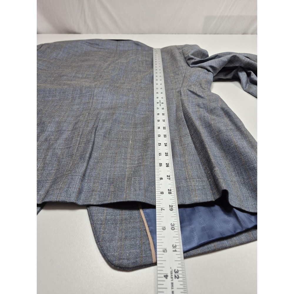 Peerless Couture International Blazer Mens 46 Short Blue Silk Wool Linen NWT - Picture 9 of 12